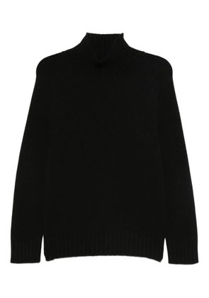 Purotatto high-neck ribbed sweater - Black