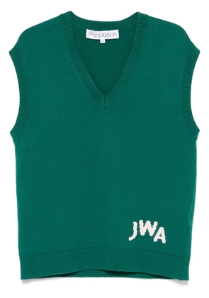 JW Anderson logo-intarsia vest - Green