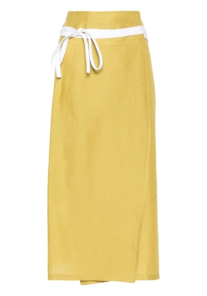 Fabiana Filippi wraparound linen midi skirt - Green