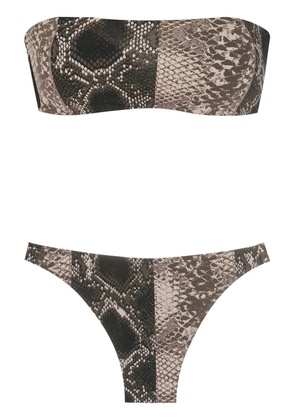 Amir Slama snakeskin-print bikini - Black