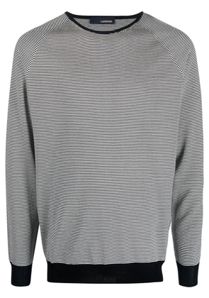 Lardini horizontal-stripe crew neck jumper - Blue