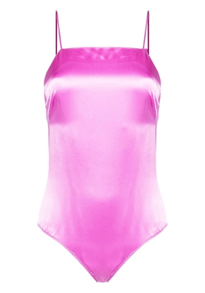 Max Mara square-neck silk bodysuit - Pink