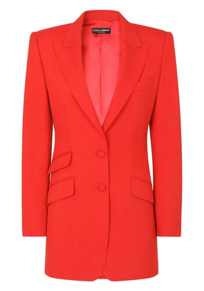 Dolce & Gabbana single-breasted silk-blend blazer - Red