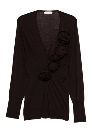 Alberta Ferretti floral-appliqué blouse - Red