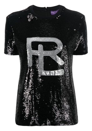 Ralph Lauren Collection logo sequin T-shirt - Black