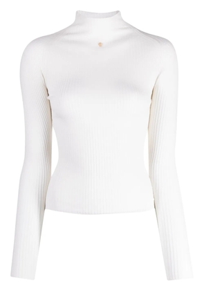 Bally mock-neck ribbed-knit jumper - White