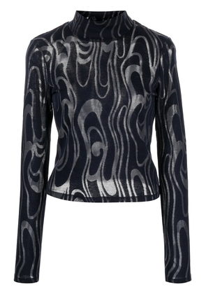 Eckhaus Latta Shrunk turtleneck long-sleeve top - Blue