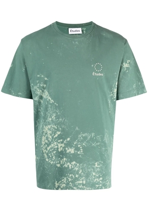 Études Studio bleached-effect organic cotton T-shirt - Green