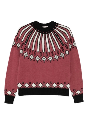 Semicouture Adriane embellished-patterned sweater - Pink