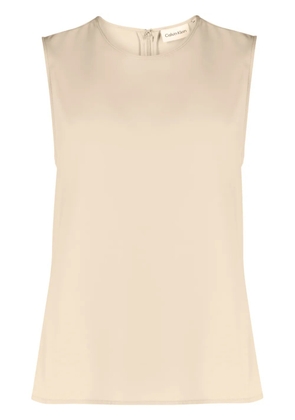Calvin Klein sleeveless crêpe top - Neutrals