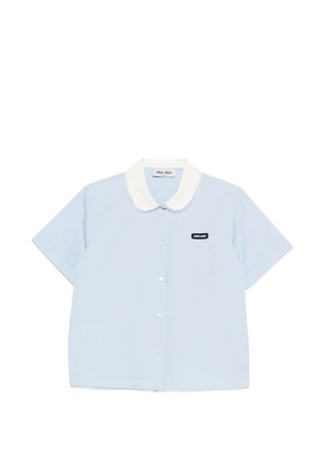 Miu Miu scalloped-collar short-sleeve shirt - Blue