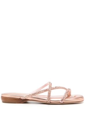 Ash Rubis crystal-embellished slides - Pink
