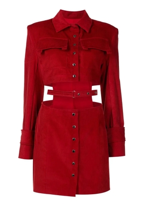 Gloria Coelho corduroy cut-out dress - Red