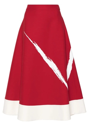 Valentino Garavani paint splatter-detail midi skirt - Red