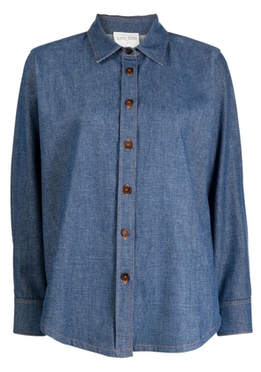 Forte Forte spread-collar chambray shirt - Blue