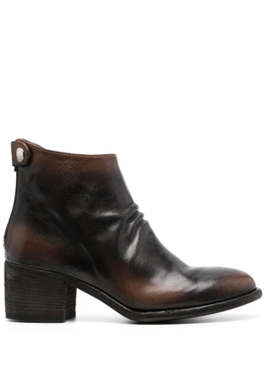 Officine Creative stacked-heel leather boots - Brown