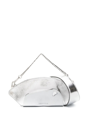 PUBLISHED BY logo-engraved metallic shoulder bag - Silver