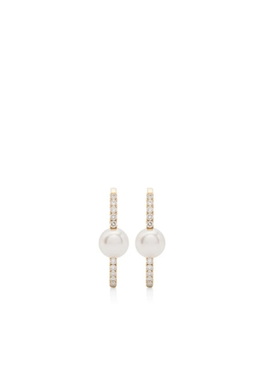 Mizuki 18kt yellow gold Akoya pearl and diamond earrings