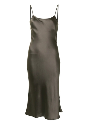 VOZ midi silk slip dress - Brown