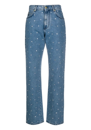 Philosophy Di Lorenzo Serafini crystal-embellished high-rise straight-leg jeans - Blue