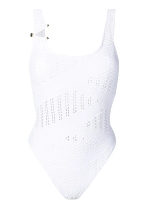 Amir Slama open-knit square-neck one-piece - White