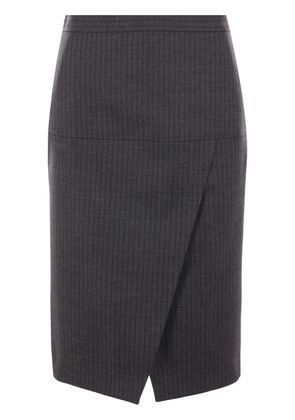 FENDI pinstriped midi skirt - Grey