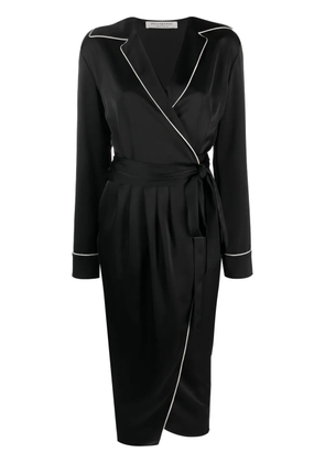 Philosophy Di Lorenzo Serafini contrasting-trim wrap midi dress - Black