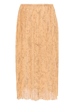 Fabiana Filippi Fabula-print plissé midi skirt - Yellow