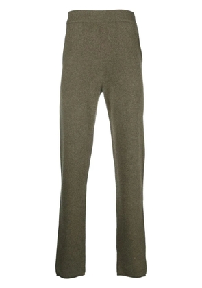 extreme cashmere fine-knit straight-leg trousers - Green