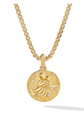David Yurman 18kt yellow gold Aquarius diamond amulet pendant (28.7mm)