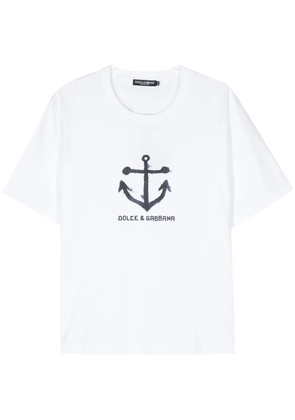 Dolce & Gabbana Marina-print cotton T-shirt - White