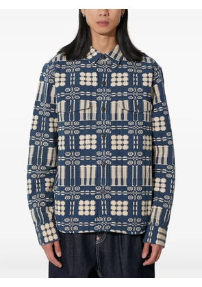 Corridor patterned pocket overshirt - Blue