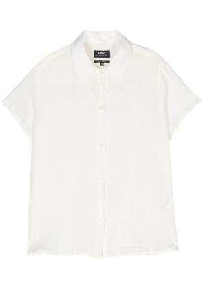A.P.C. short-sleeved linen shirt - White