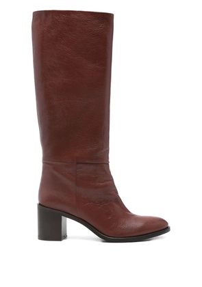 P.A.R.O.S.H. leather block-heel boots - Brown