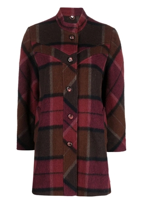 A.N.G.E.L.O. Vintage Cult 1970s mock neck plaid wool coat - Red