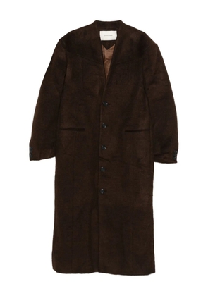 ENTIRE STUDIOS Mute button-front overcoat - Brown