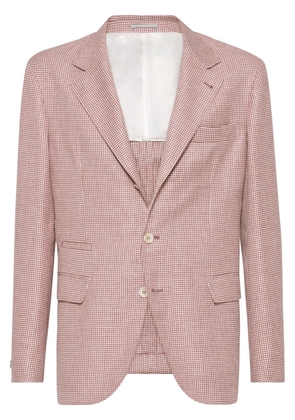 Brunello Cucinelli houndstooth-pattern blazer - Red