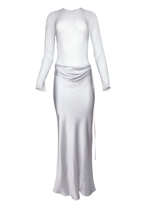 Christopher Esber semi-sheer draped maxi dress - Silver