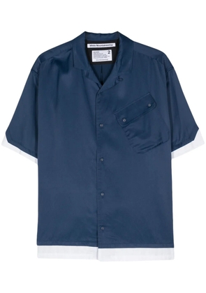 White Mountaineering camp-collar layered shirt - Blue