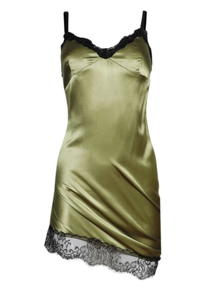 The Attico Asymmetric mini dress - Green