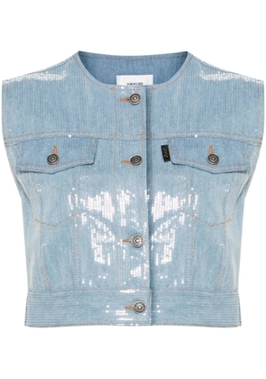 Haikure Judy sequined denim gilet - Blue