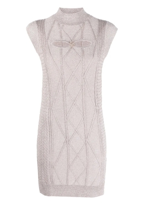 LIU JO cut-out lurex minidress - Neutrals