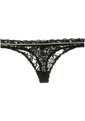 Versace Greek key lace thong - Black