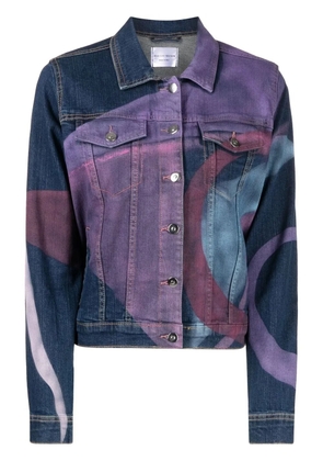 Madison.Maison graphic-print denim jacket - Blue