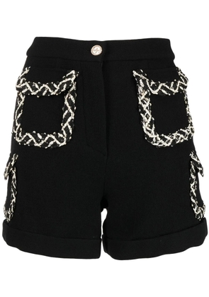 Edward Achour Paris tweed pocketed shorts - Black