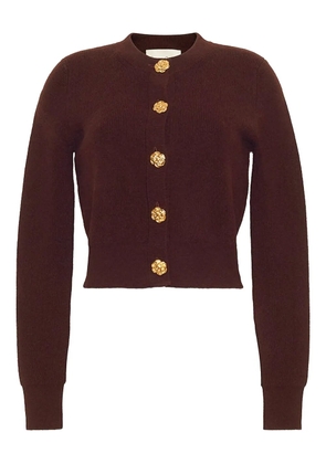 Cara Cara rose-gold button cardigan - Brown