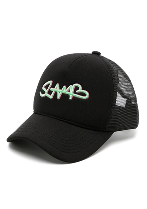 Amir Slama embroidered-logo perforated cap - Black