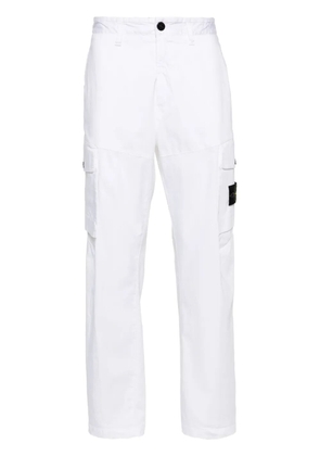 Stone Island straight-leg cotton trousers - White