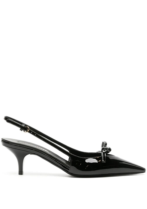 Miu Miu 75mm bow-embellished sligback pumps - Black