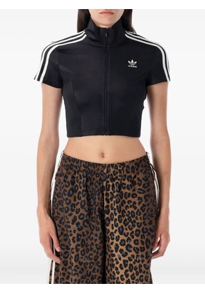 adidas three-stripe zip-up sweatshirt - Black